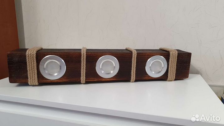 Светильник декоративный из массива дерева