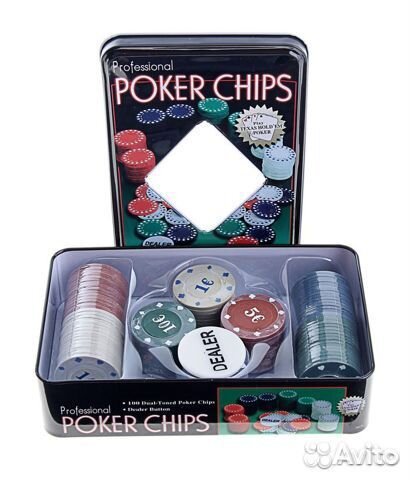 Набор Покера на 100 фишек в жестяной коробке