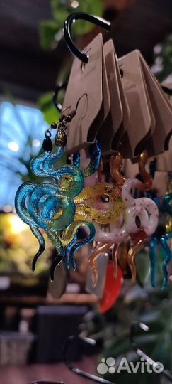 Серьги змеи, украшения из чешуи