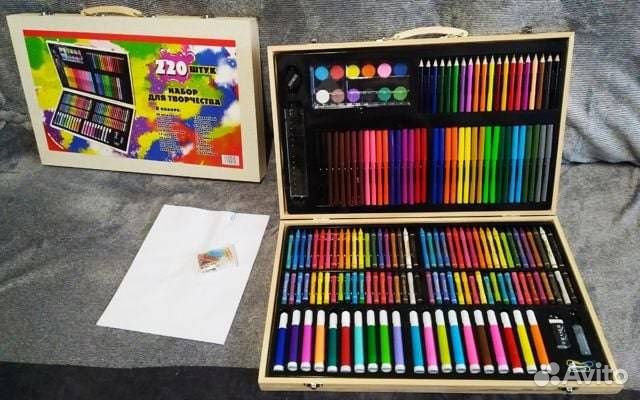 Художественный набор 220 деталей деревянный