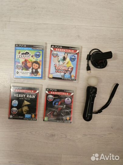 PS Move для PS3 / PS4 + камера + много игр