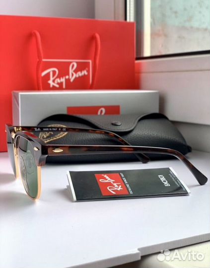 Очки ray ban clubmaster зеленые