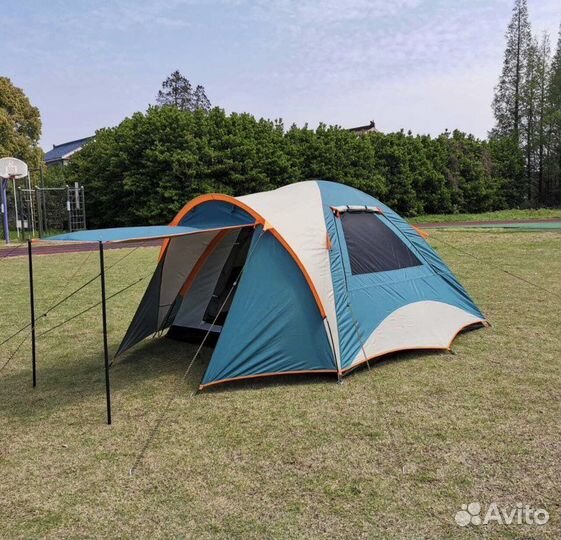 Палатка туристическая 3-4 местная с тент навесом