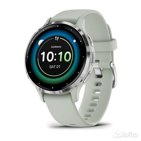 Garmin venu 3S серо-зеленый С серебристым безелем