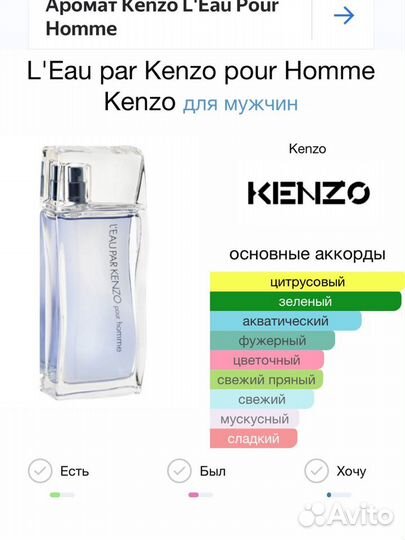 L'Eau par Kenzo pour Homme Kenzo для мужчин