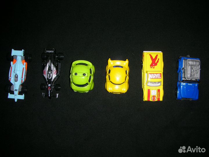 Машинки разные, металл, 6 шт
