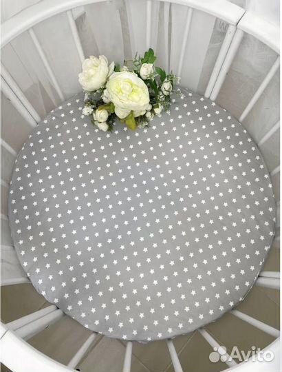 Простынь на резинке круглая 75x75