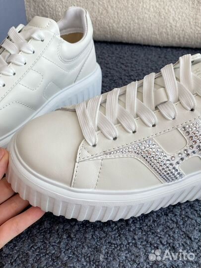 Кеды кожаные Hogan на платформе