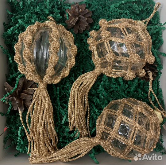 Елочные игрушки макраме ручной рабоы