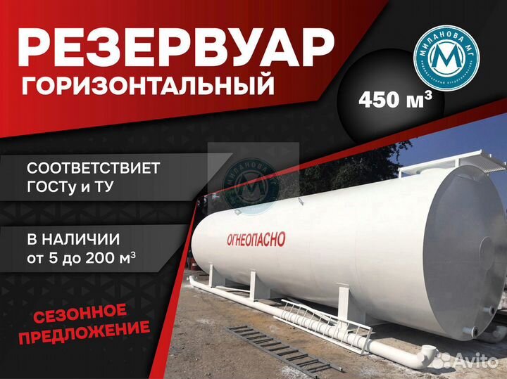 Резервуар. Бочка горизонтальная 450м3 Резервуар