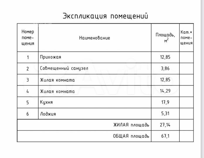 2-к. квартира, 67,1 м², 2/5 эт.