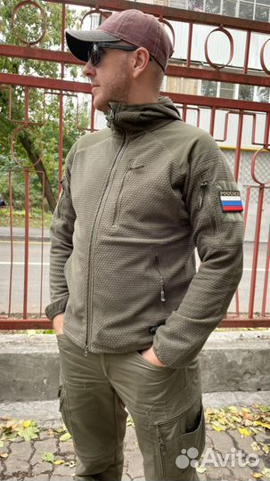 Куртка флисовая alpha hoodie Helikontex олива