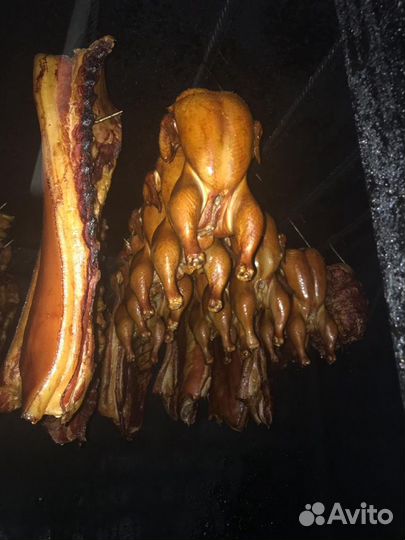 Горячее копчение, сало, мясо