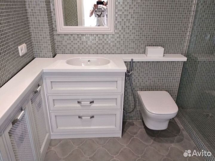 Столешница для ванной из искуственного камня