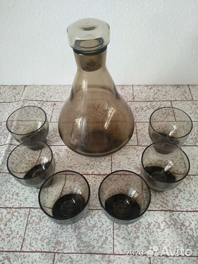Графин штоф с рюмочками (новый). Пр-во СССР
