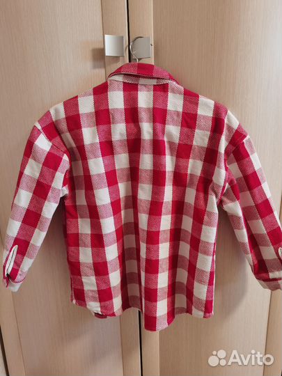 Рубашка в клетку оверсайз на девочку
