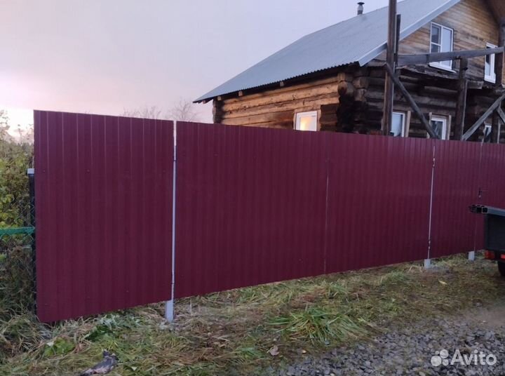 Забор профнастил