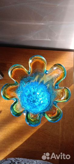 Ваза из цветного стекла Чехия