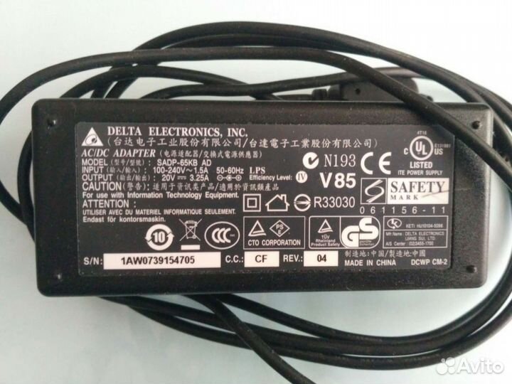 Блок питания 20V 3.25A