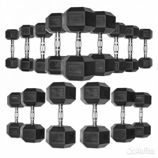 Гантельный ряд, гантели 163кг. В наличии и др.вес