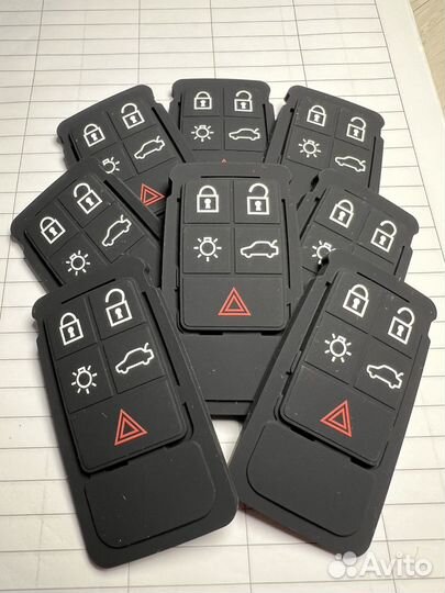 Кнопки резинки ключа Volvo 5 кнопок