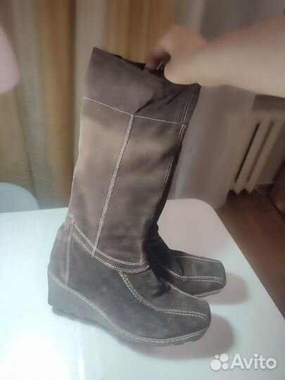 Сапоги женские замшевые 39