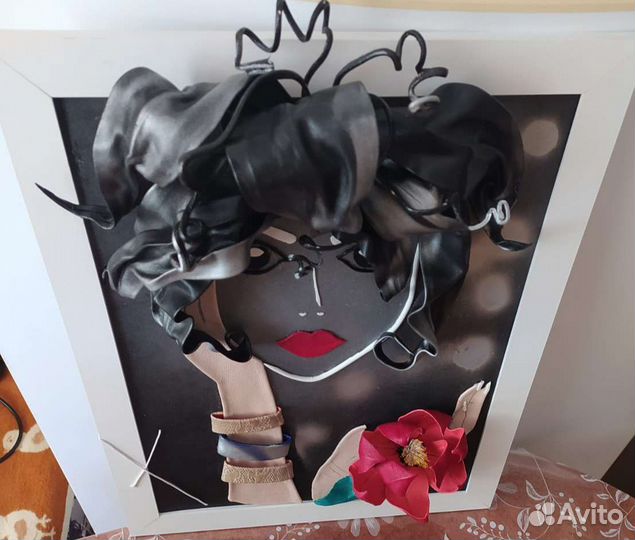 Картина из натуральной кожи