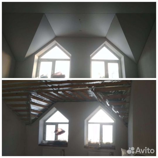 Натяжные потолки, ремонт натяжного потолка