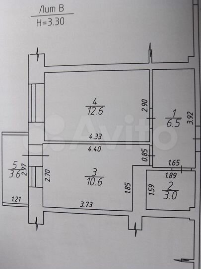1-к. квартира, 36,3 м², 2/5 эт.