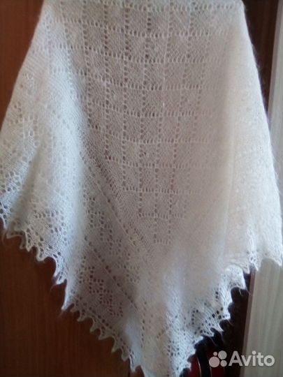 Оренбургская пуховая паутинка,платок ручная работа