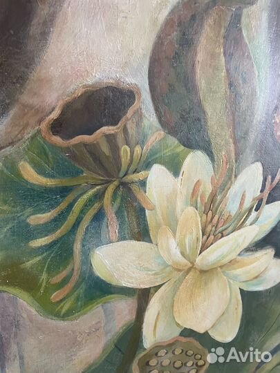 Большая интерьерная картина Махадев Будда Лотосы