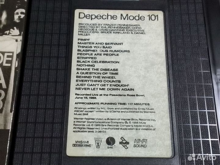 В/к VHS Hi-fi Dolby Stereo USA Depeche Mode 101