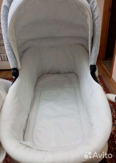 Коляска 2 в 1 Indigo эко кожа(люлька+прогулка)