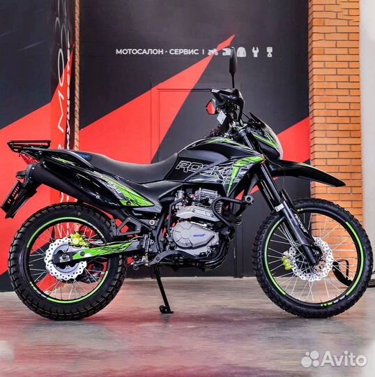 Мотоцикл эндуро rockot XR250 (черный/зеленый, 21/1