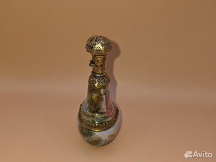 Флакон фарфорый серебро 19 век