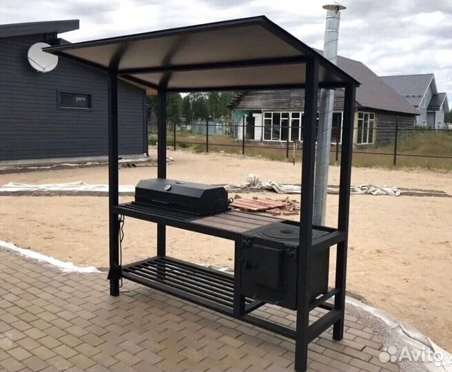 Мангал с крышей