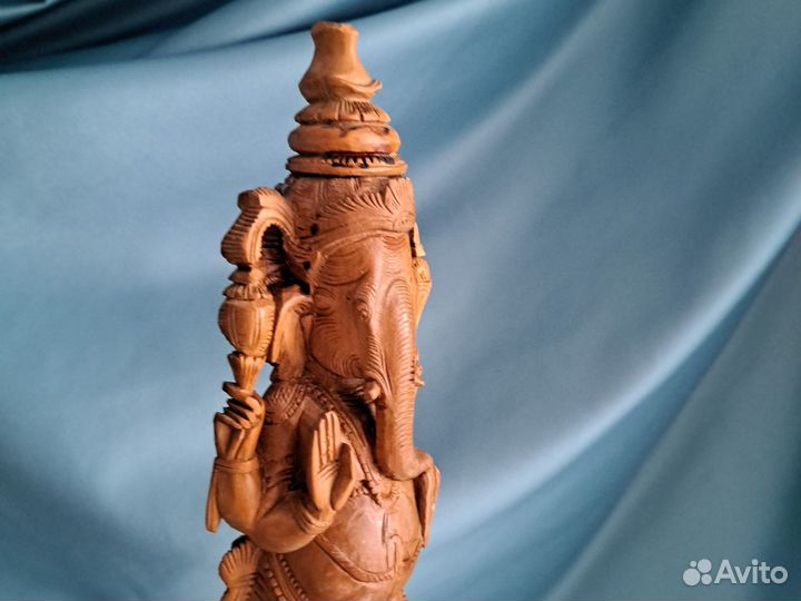 Антикварная Статуэтка Ганеша из красного дуба