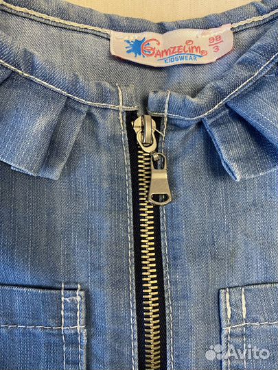 Платье джинсовое Б/у для девочки рр 98 качество
