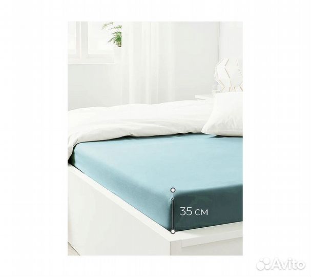 Простынь GoodNight Трикотаж 160х200х20 Зеленый на