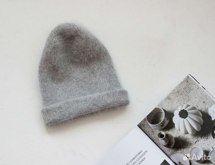 Вязаная шапка-бини