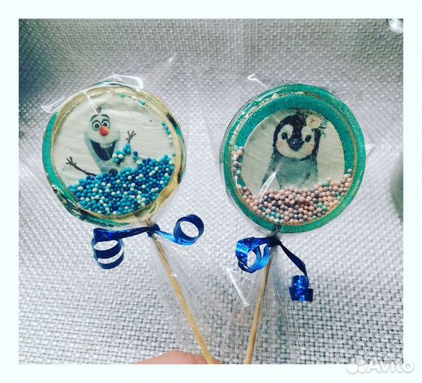 Леденцы с сахарной картинкой. Новогодние леденцы