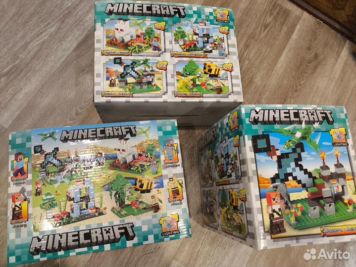 Набор конструкторов (Лего) Minecarft 4 шт в наборе