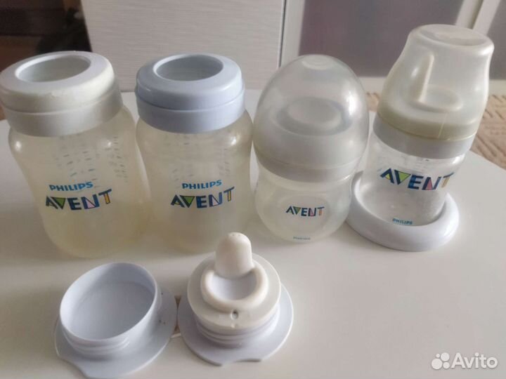 3 Бутылочки Avent + поильник + доп насадка
