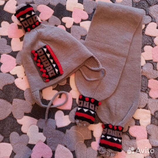 Шапка + шарф фемели лук