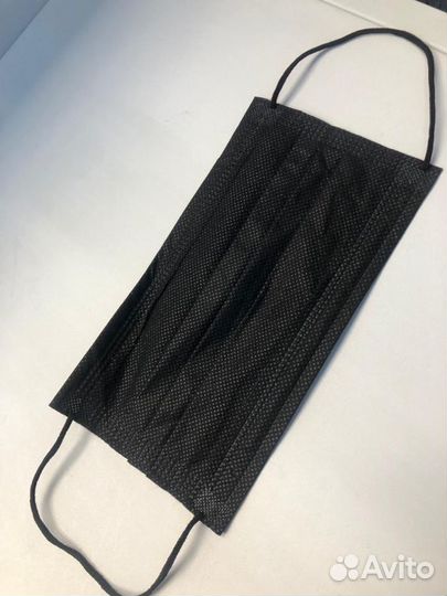 Маски Медицинские трехслойные чёрного цвета