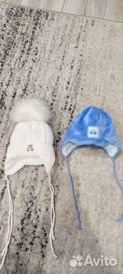 Шапки зимние на малыша 0-6 мес