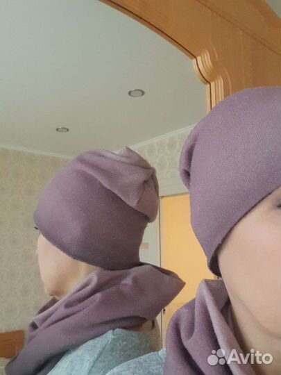 Комплект шапка и снуд женский