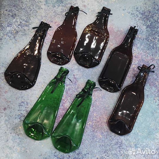 Тарелка - бутылка коричневая /зеленая