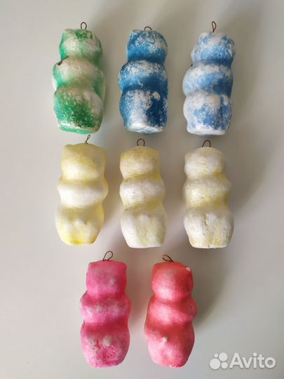 Елочные игрушки СССР пенопластовые Мишки