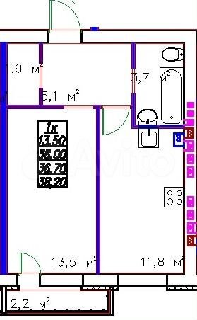 1-к. квартира, 38,2 м², 2/3 эт.